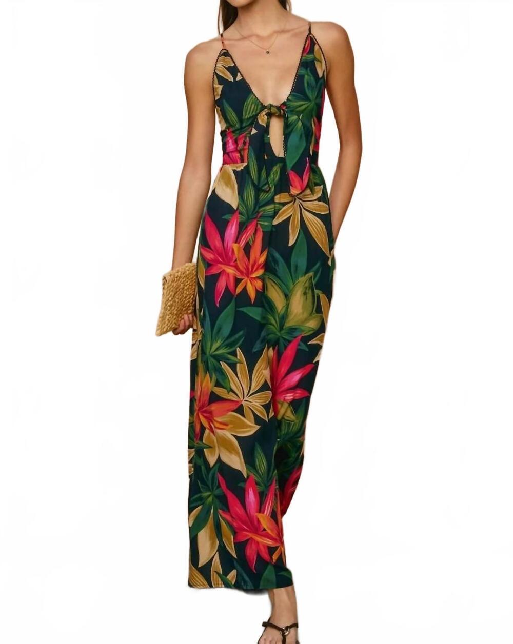 NEW DRESS FORUM midnight paradise maxi dress in green multi